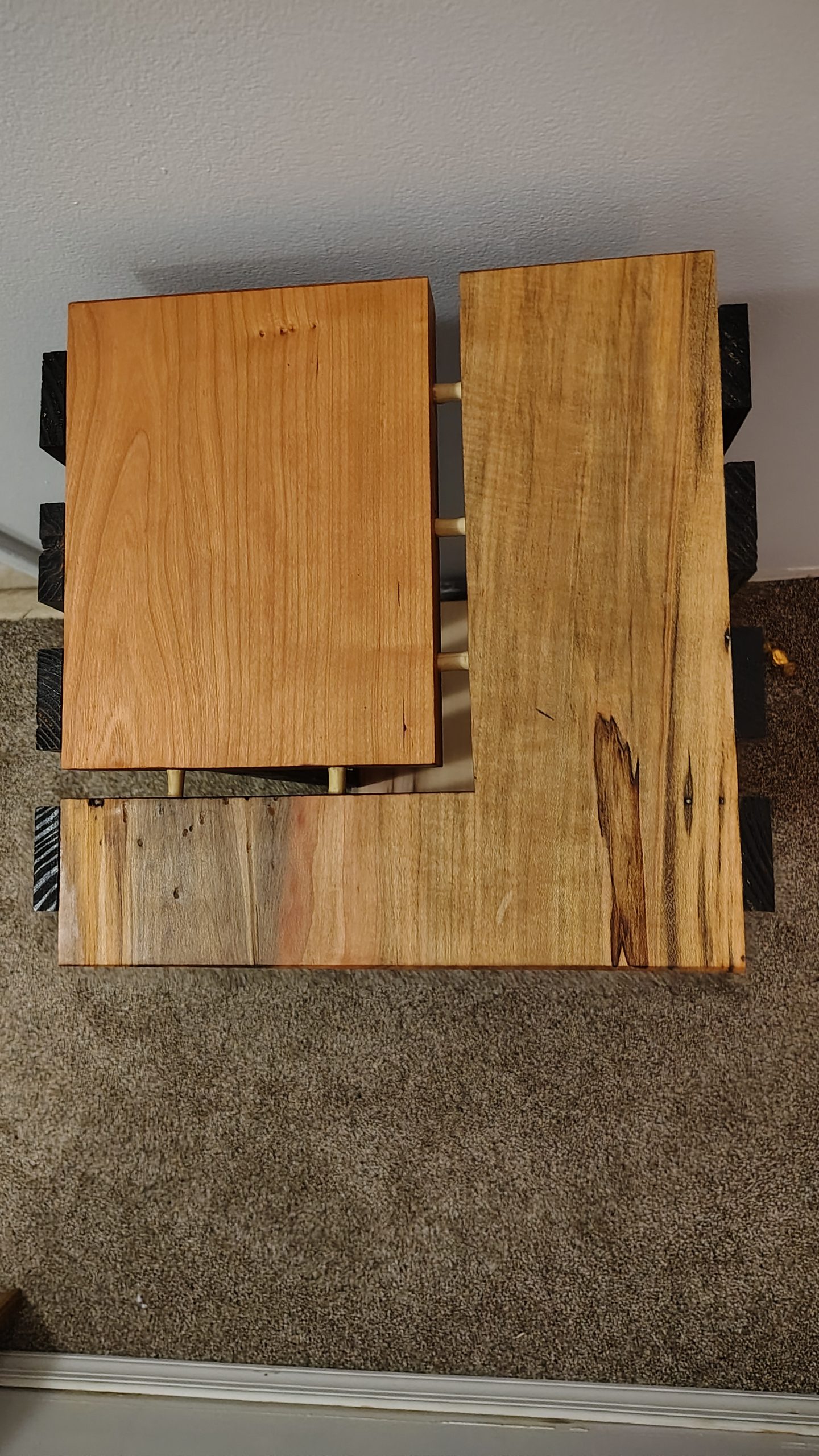 Display Stand tabletop with exposed dowels